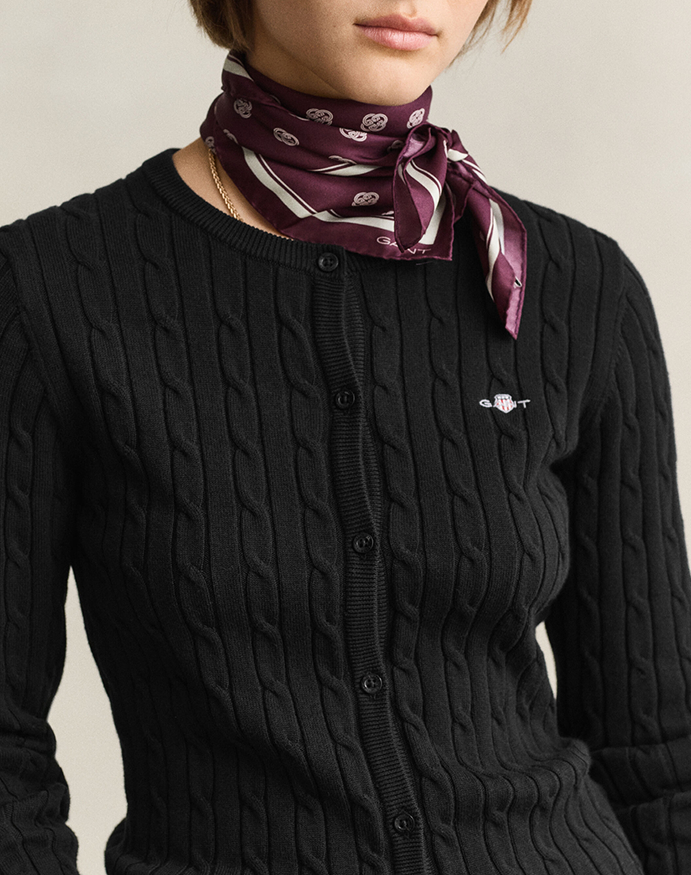 GANT ЖИЛЕТКА ПЛЕТЕНА STRETCH COTTON CABLE CARDIGAN