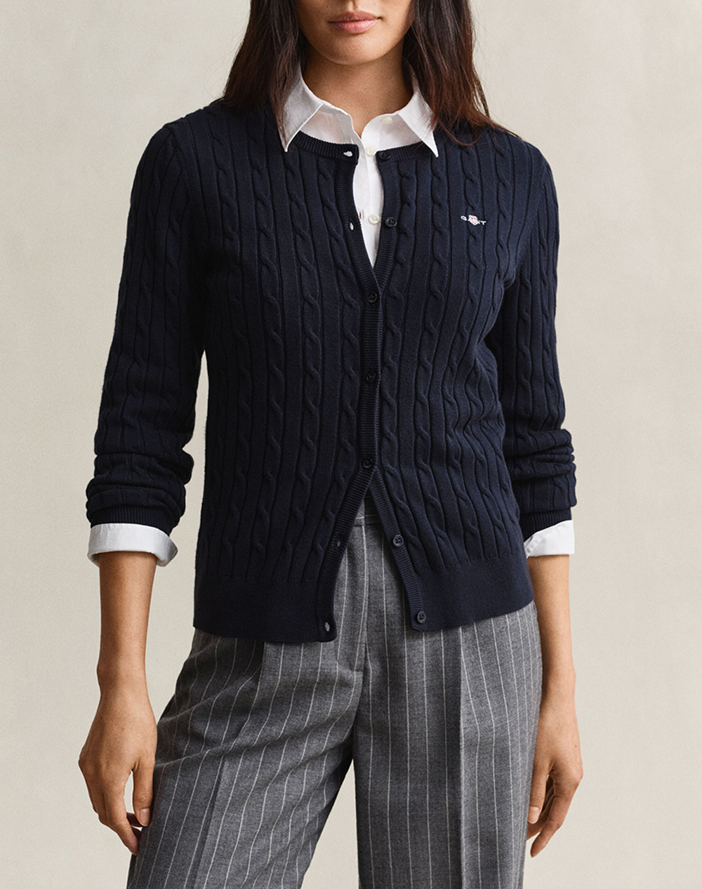 GANT ЖИЛЕТКА ПЛЕТЕНА STRETCH COTTON CABLE CARDIGAN