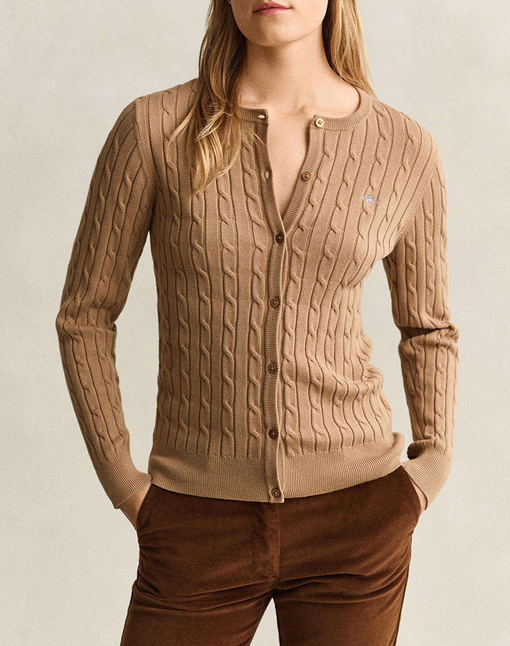 GANT ЖИЛЕТКА ПЛЕТЕНА STRETCH COTTON CABLE CARDIGAN