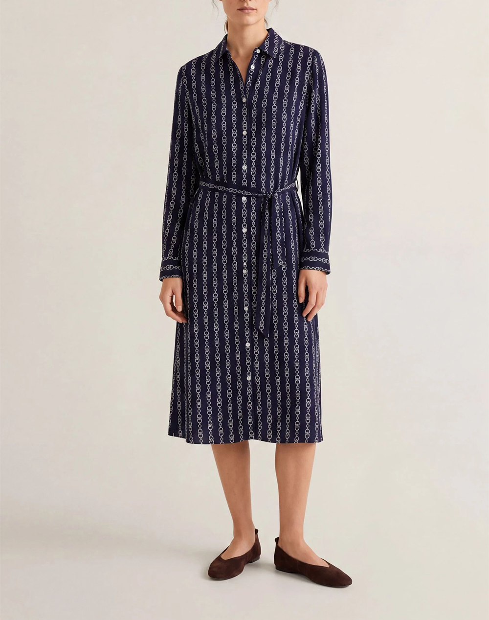 GANT РОКЛЯ PRINTED FLUID LS SHIRT DRESS