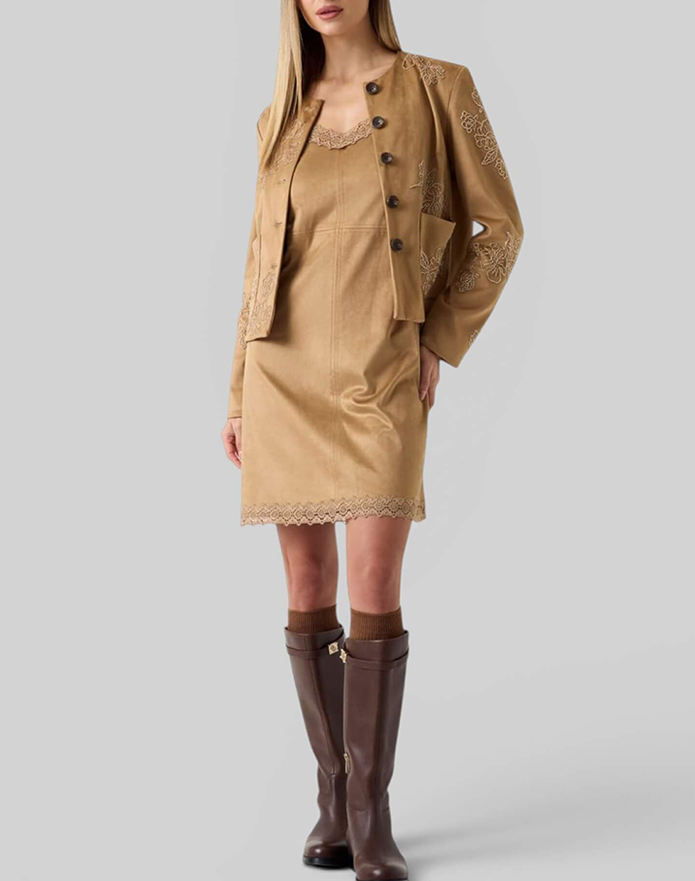 GUESS OCEANE SUEDE BEADING JKT ДАМСКО ЯКЕ