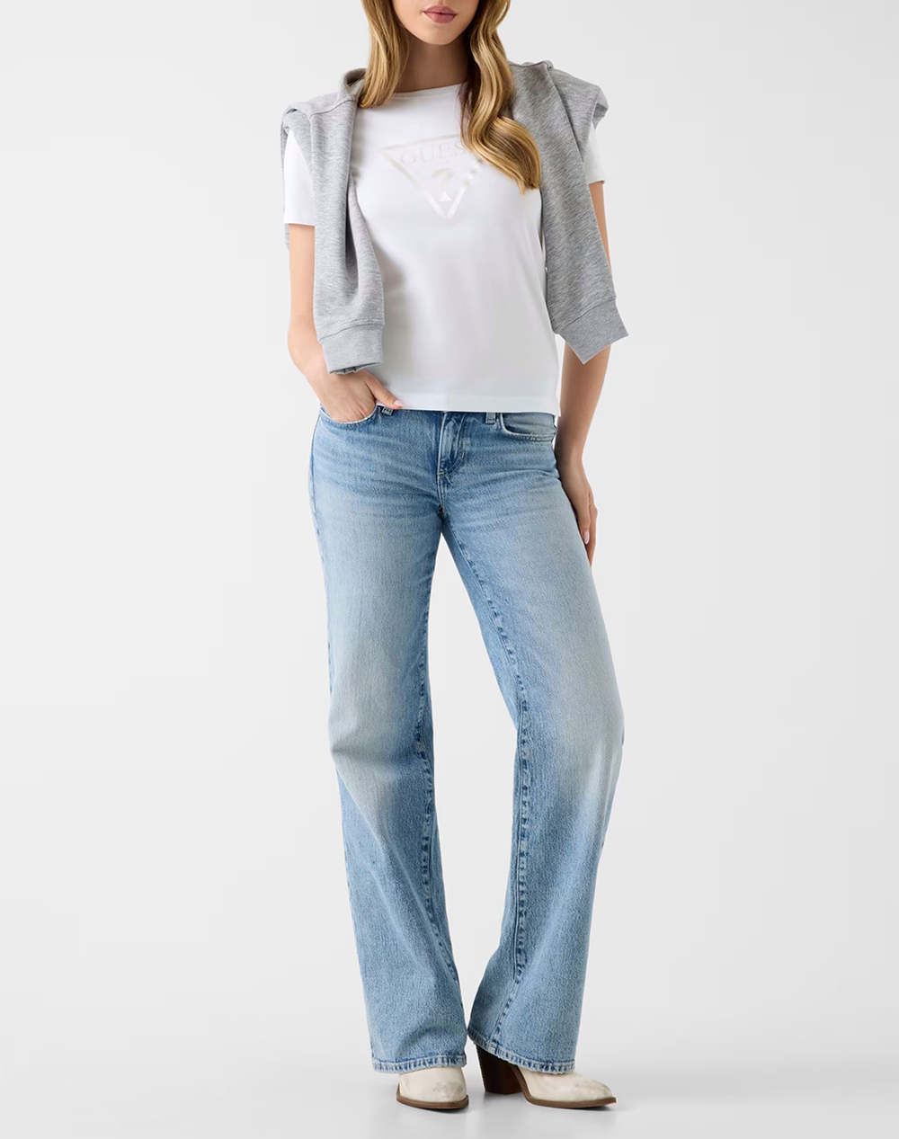 GUESS NEW SS CN BASIC TRIANGLE TEE ДАМСКА БЛУЗА