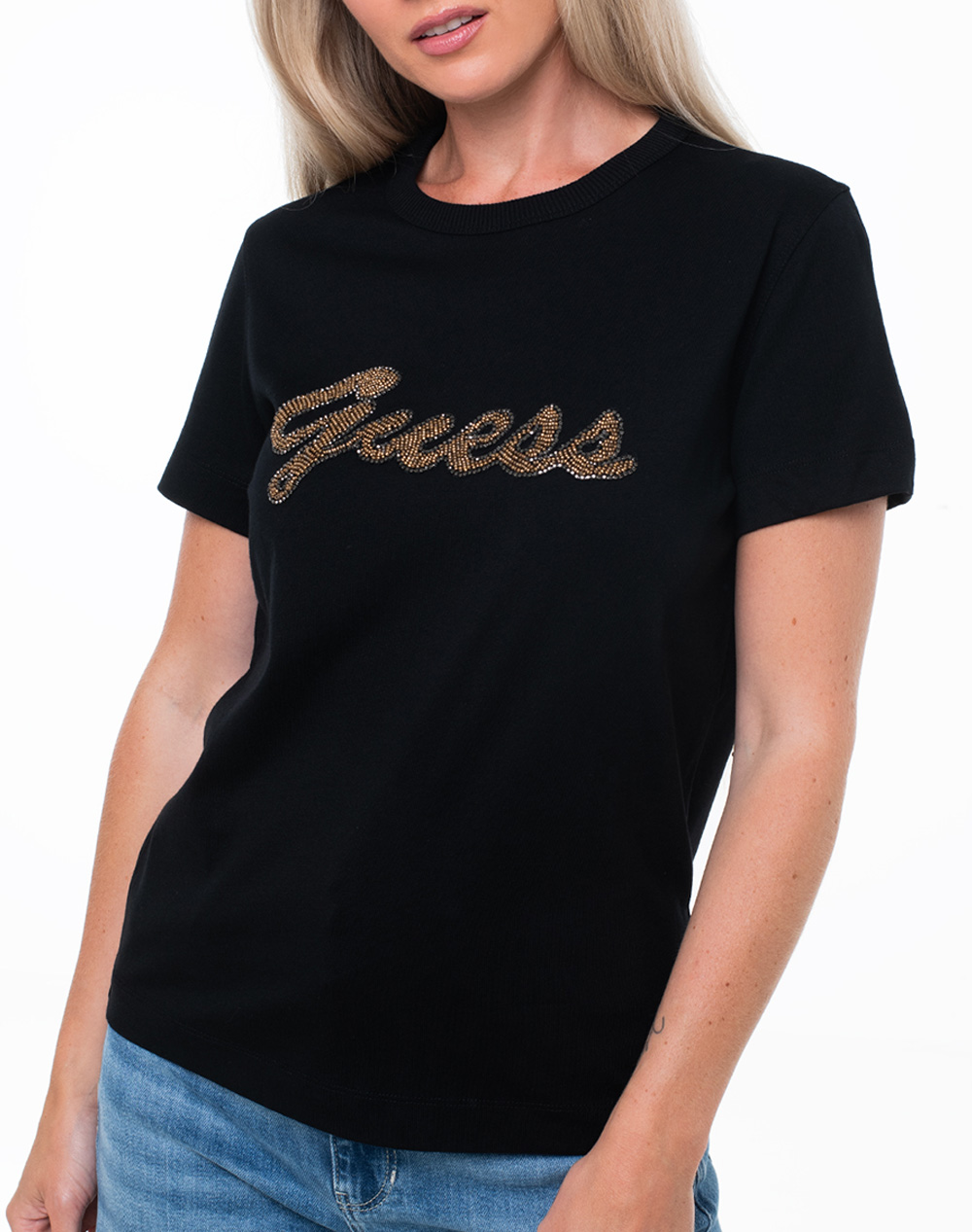 GUESS SS CN BEADS SCRIPT TEE ДАМСКА БЛУЗА