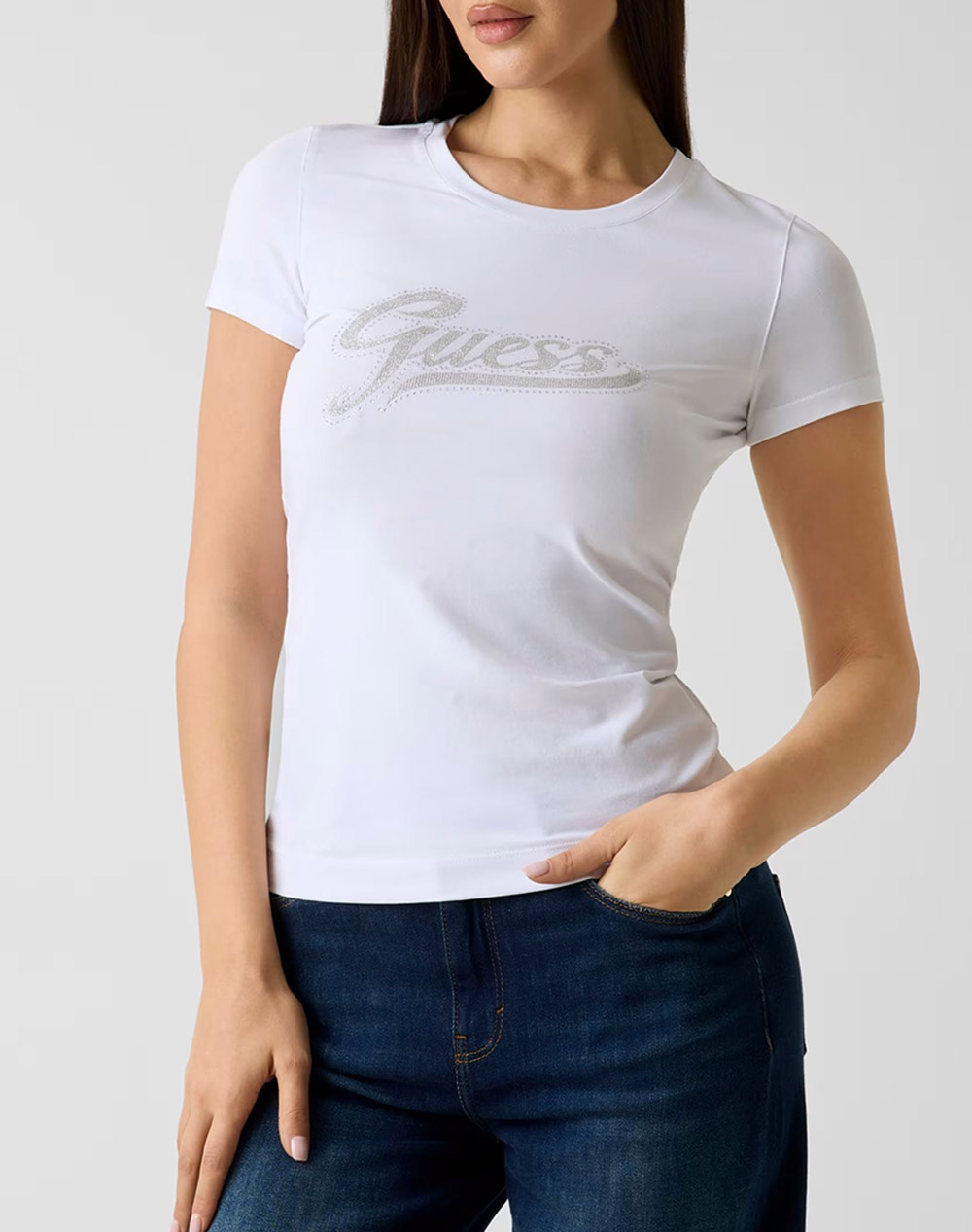 GUESS SS CN GLITTER LOGO TEE ДАМСКА БЛУЗА