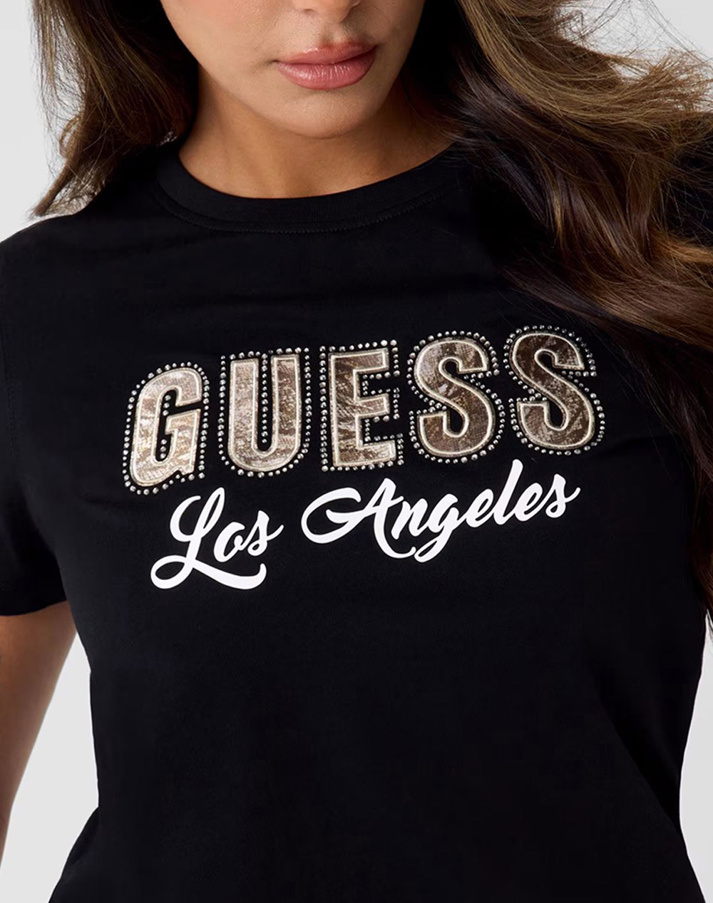 GUESS SS CN SNAKE SCRIPT RHINESTONE ДАМСКА БЛУЗА