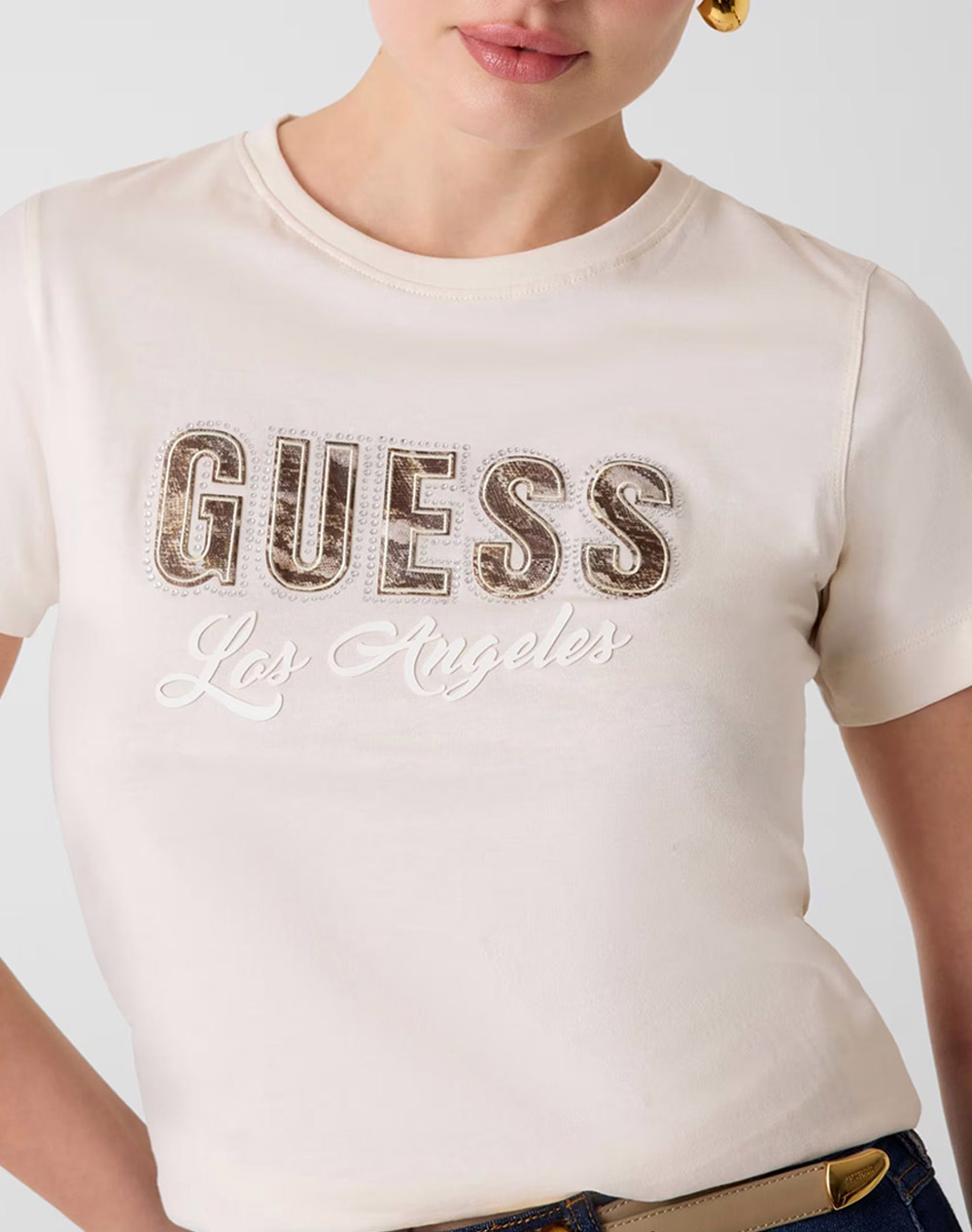 GUESS SS CN SNAKE SCRIPT RHINESTONE ДАМСКА БЛУЗА