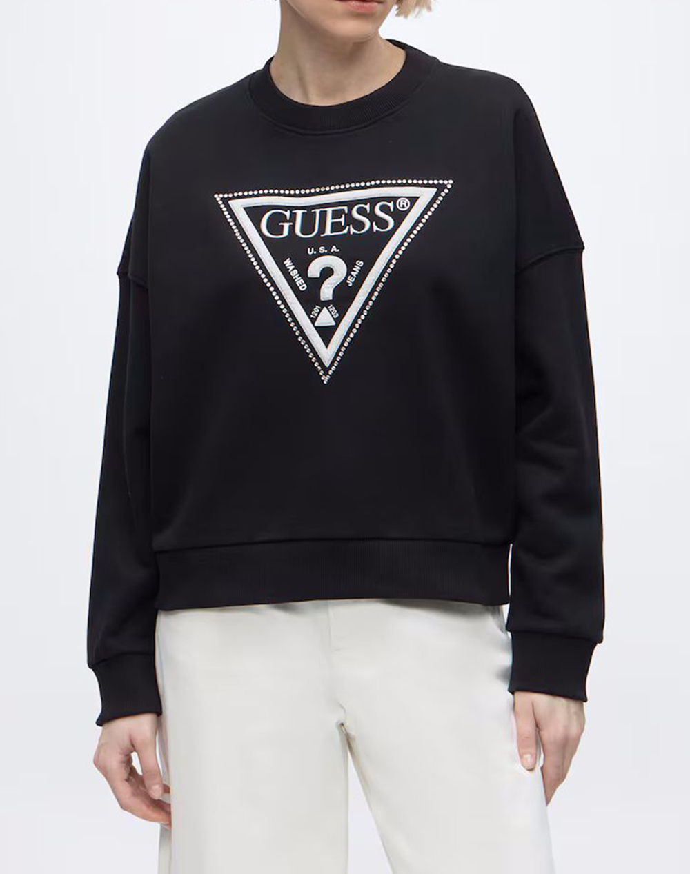 GUESS CN TRIANGLE GLITTER SWEATSHIRT ДАМСКИ СУИЧЪР