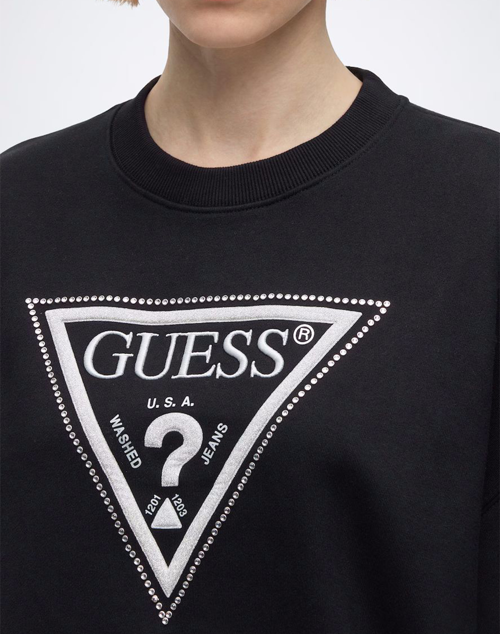 GUESS CN TRIANGLE GLITTER SWEATSHIRT ДАМСКИ СУИЧЪР