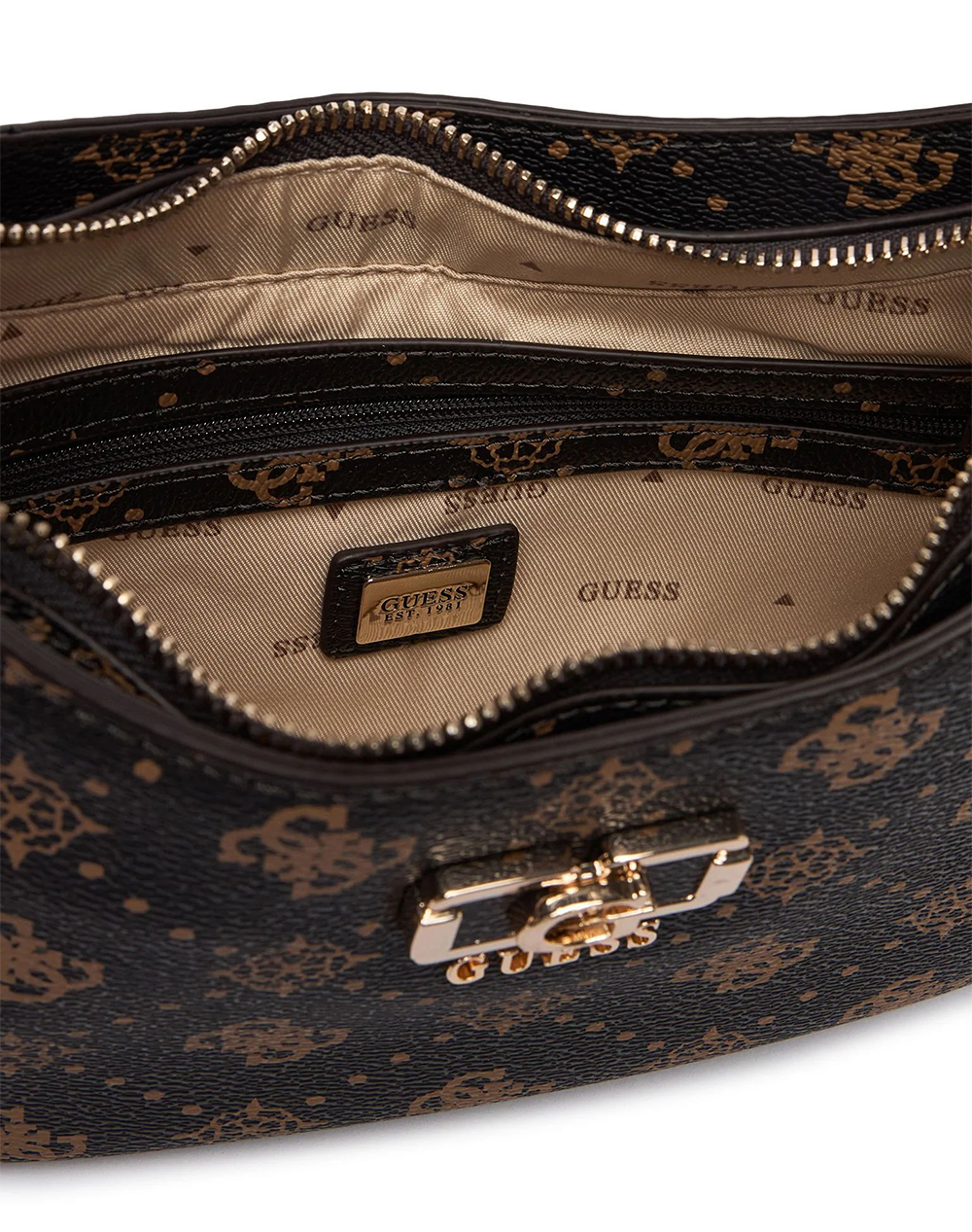 GUESS EMELIE LOGO TOP ZIP SHLDR BAG ДАМСКА ЧАНТА