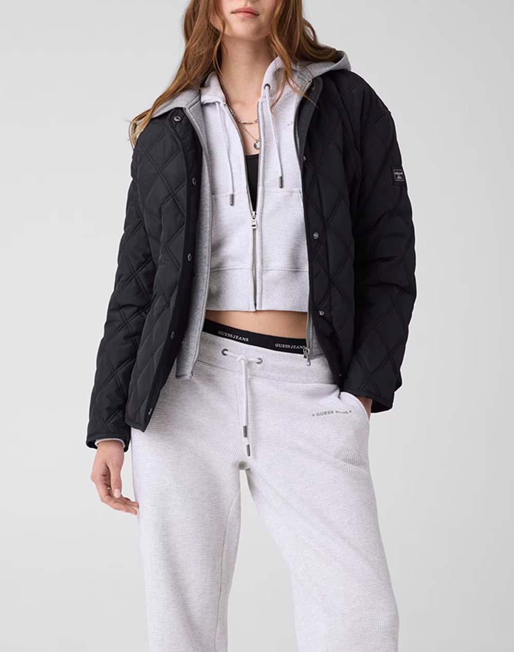GUESS JEANS GJ QUILTED NYLON HOODIE ЯКЕ ЗА ЖЕНИ