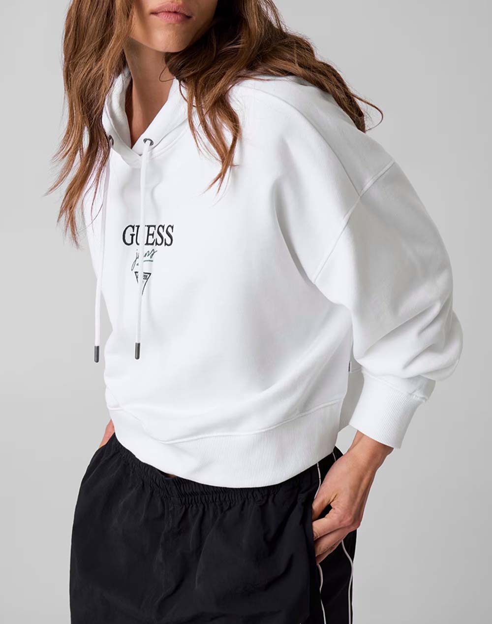 GUESS JEANS GJ DROP SHOULDER BAKER CROPPED СУИТШЪРТ ЗА ЖЕНИ