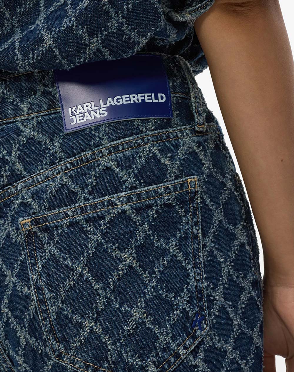 KARL LAGERFELD KLJ HR STRAIGHT ARGYLE DENIM