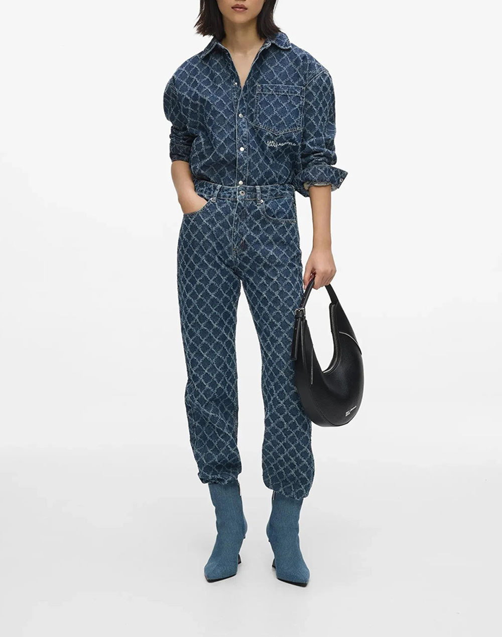 KARL LAGERFELD KLJ HR STRAIGHT ARGYLE DENIM