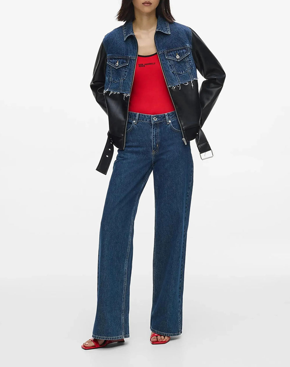 KARL LAGERFELD JEANS KLJ MIXED MATERIAL JACKET