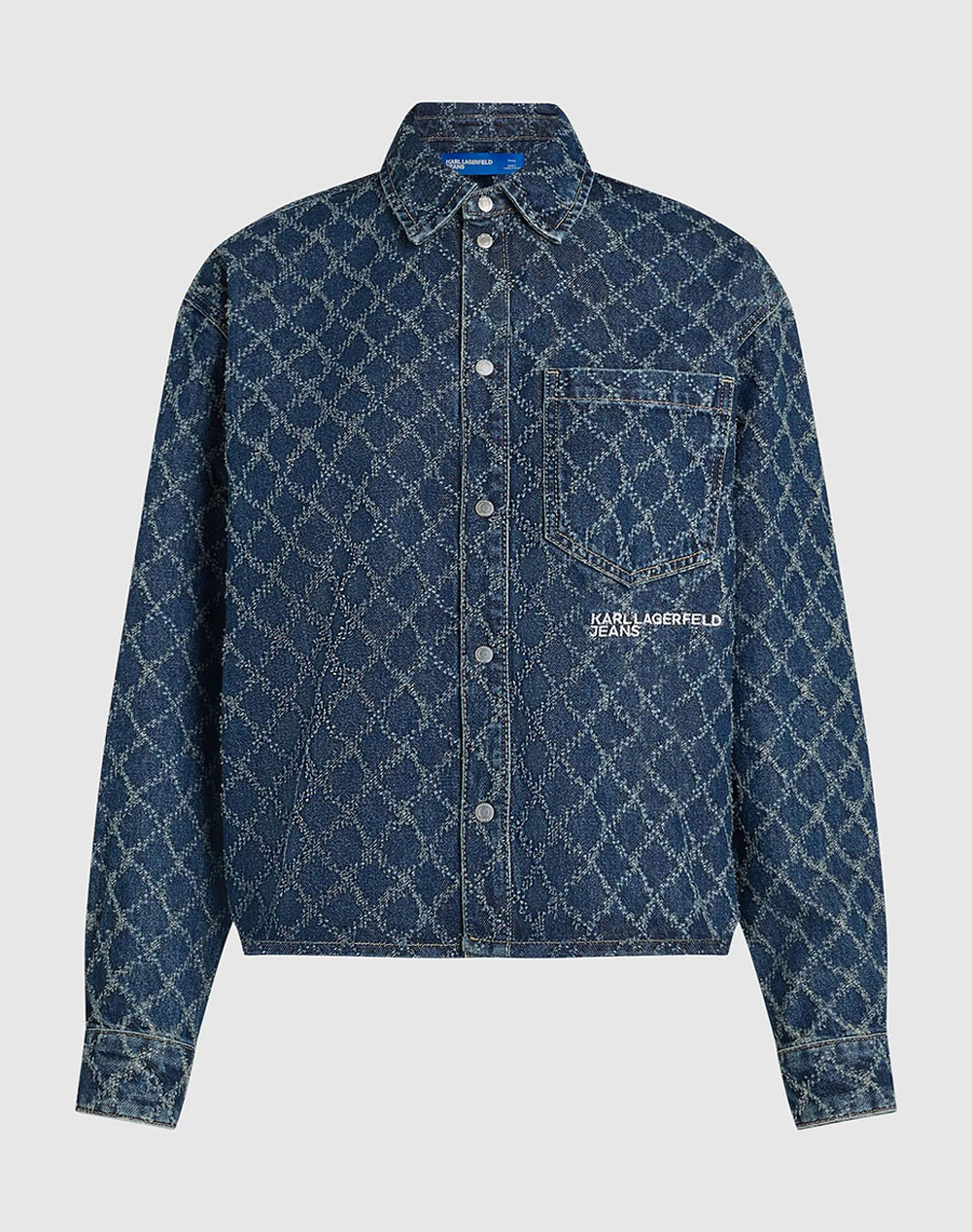 KARL LAGERFELD JEANS KLJ ARGYLE DENIM SHIRT