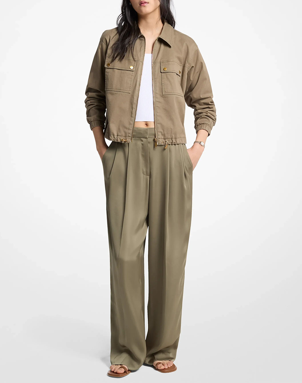 MICHAEL KORS SATIN WIDE LEG PANT