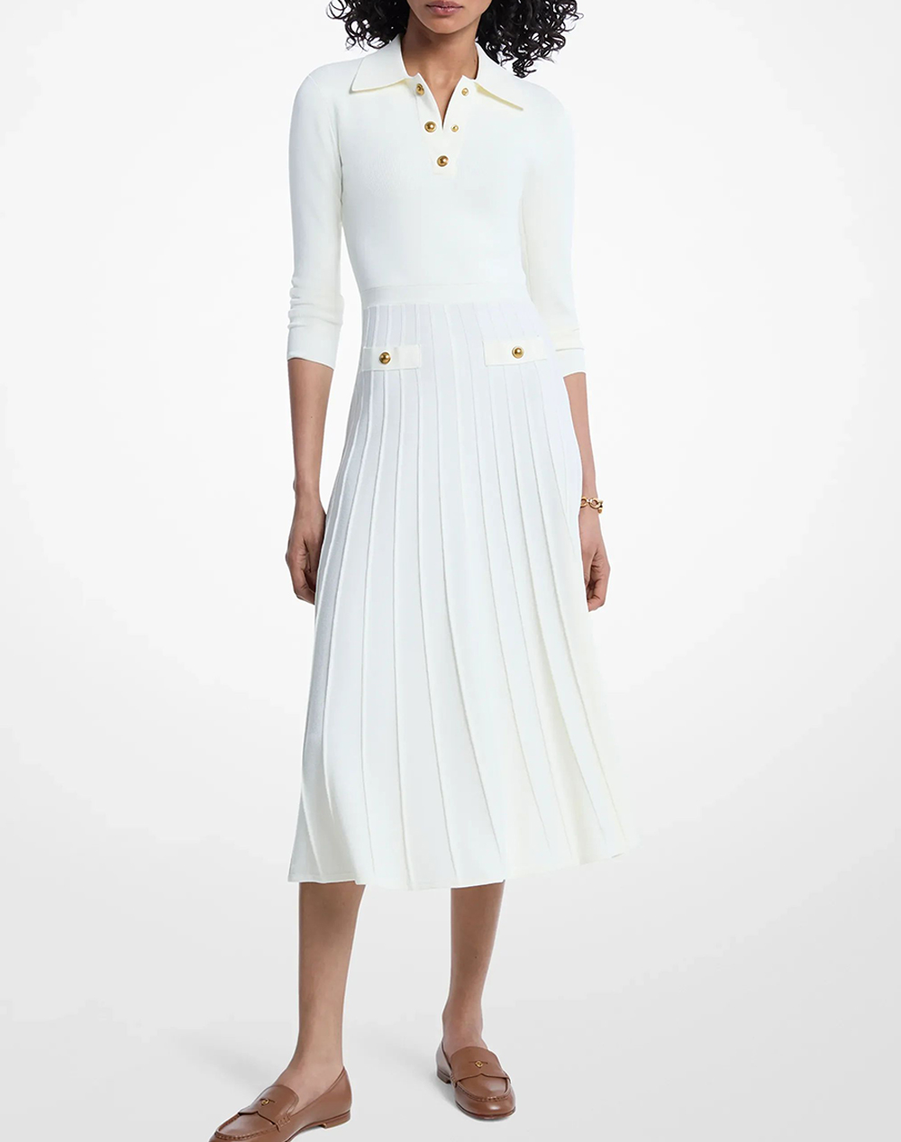 MICHAEL KORS POLO FLARE MIDI DRESS