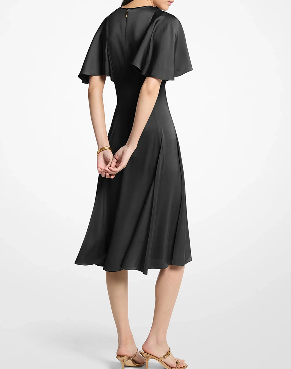 MICHAEL KORS CAPE SLEEVE MIDI DRESS