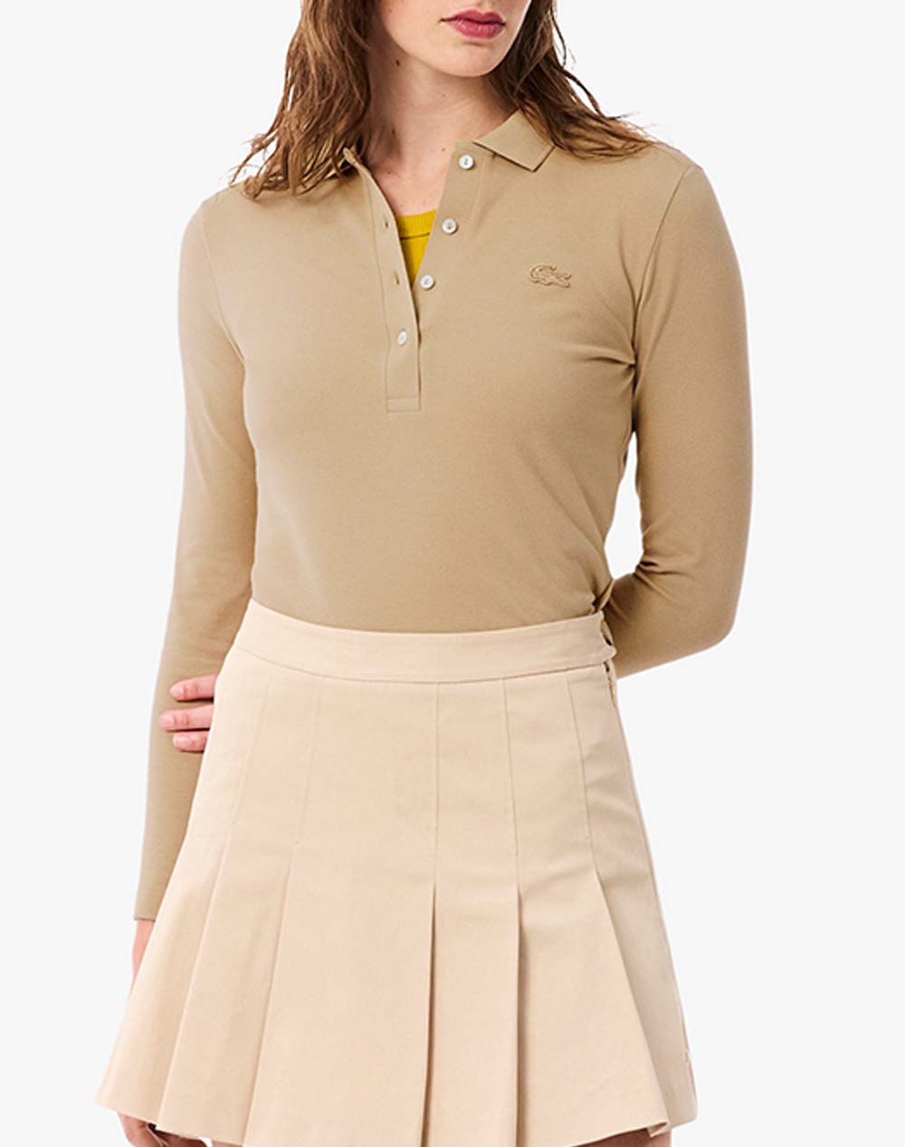 LACOSTE БЛУЗА С ДЪЛЪГ РЪКАВ LONG SLEEVED RIBBED COLLAR SHIRT