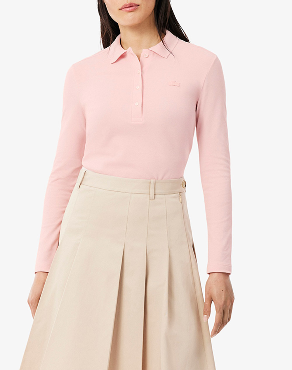 LACOSTE БЛУЗА С ДЪЛЪГ РЪКАВ LONG SLEEVED RIBBED COLLAR SHIRT