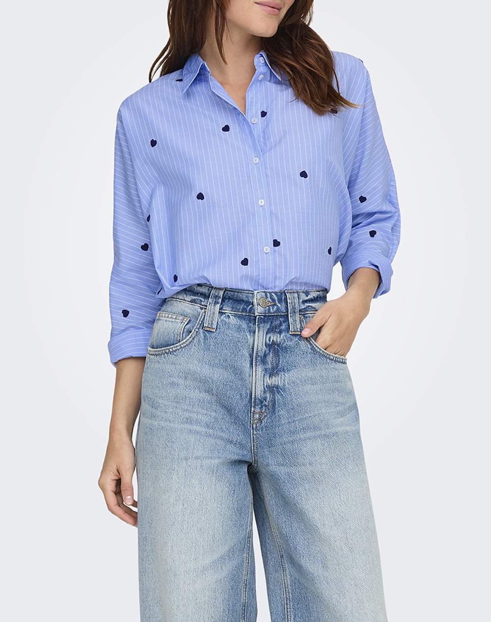 ONLY ONLNEW LINA GRACE STR EMB SHIRT NOOS WVN