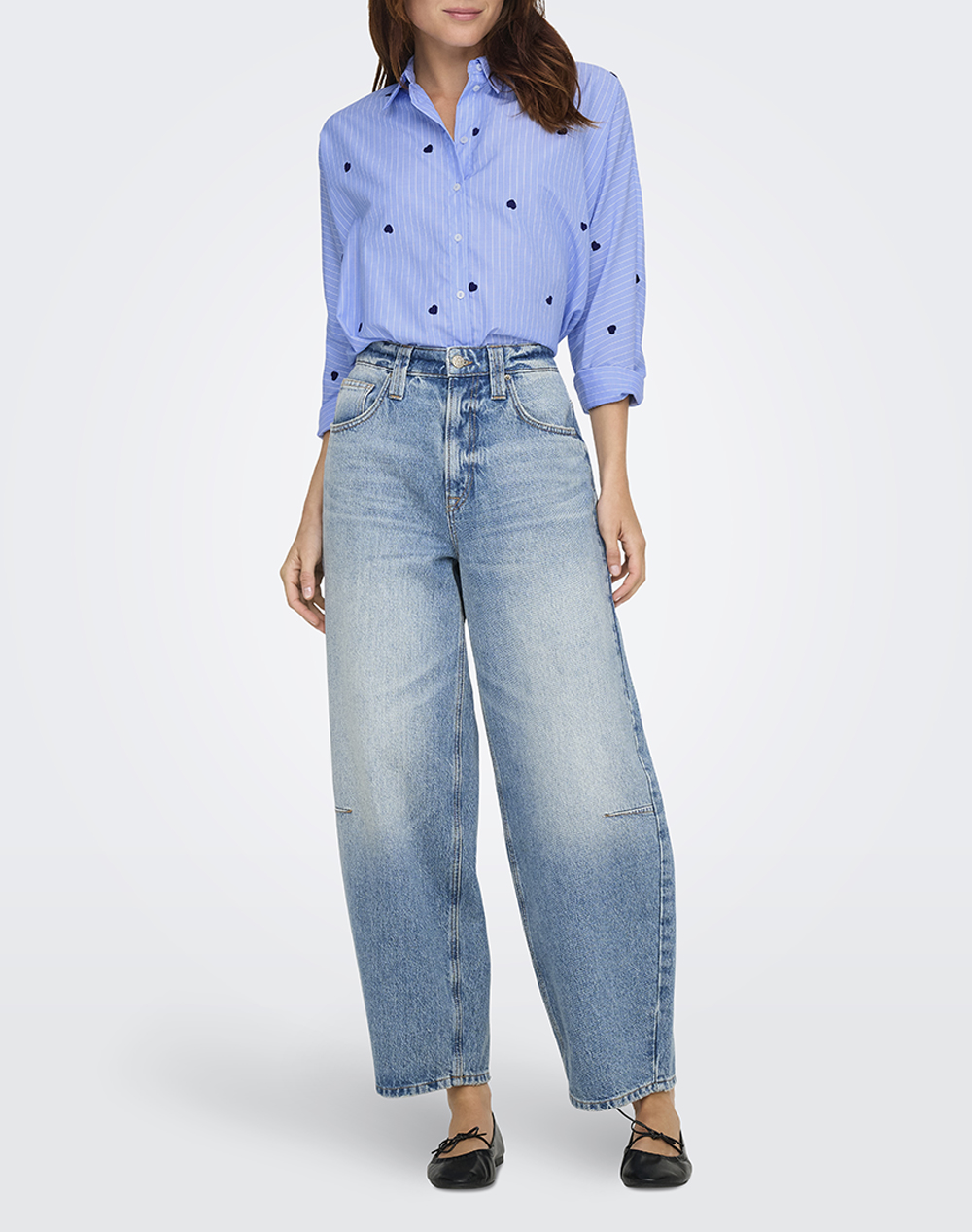 ONLY ONLNEW LINA GRACE STR EMB SHIRT NOOS WVN