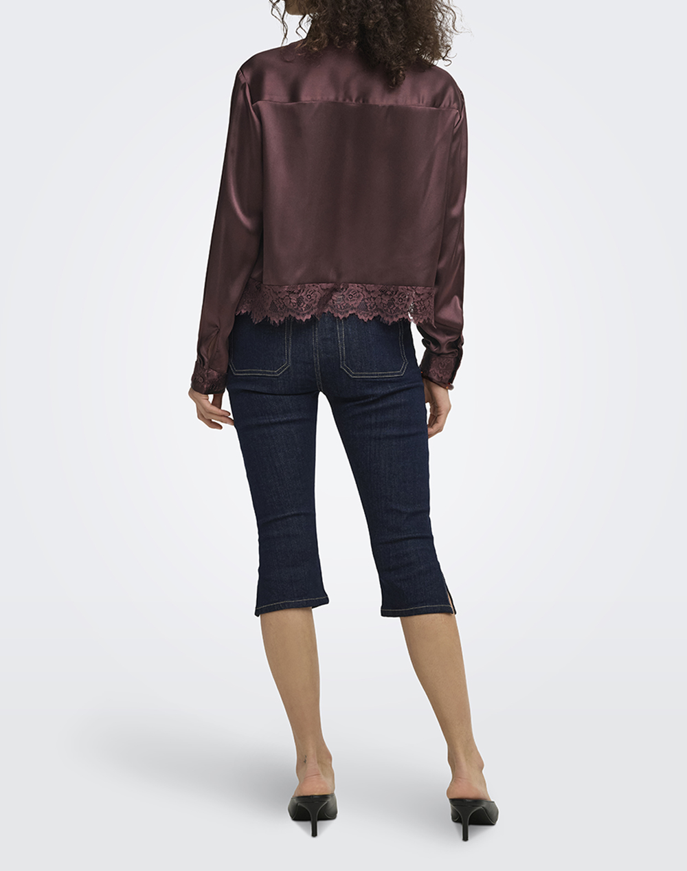 ONLY ONLINDONA L/S SATIN LACE SHIRT WVN