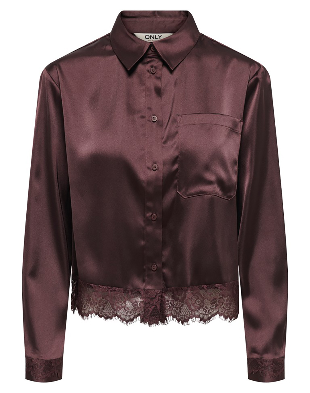 ONLY ONLINDONA L/S SATIN LACE SHIRT WVN
