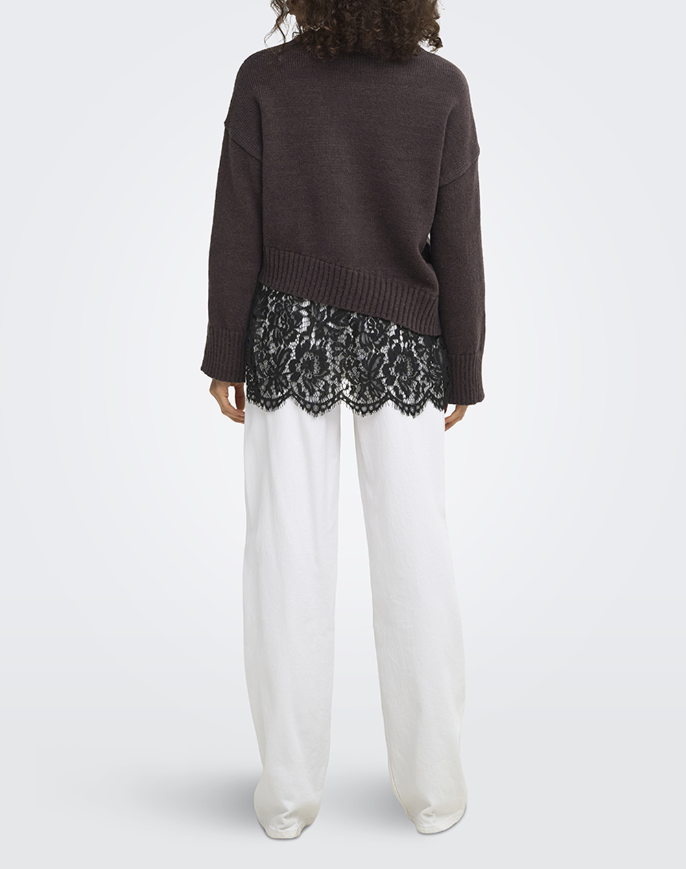 ONLY ONLEVIE LS LACE MIX O-NECK KNT