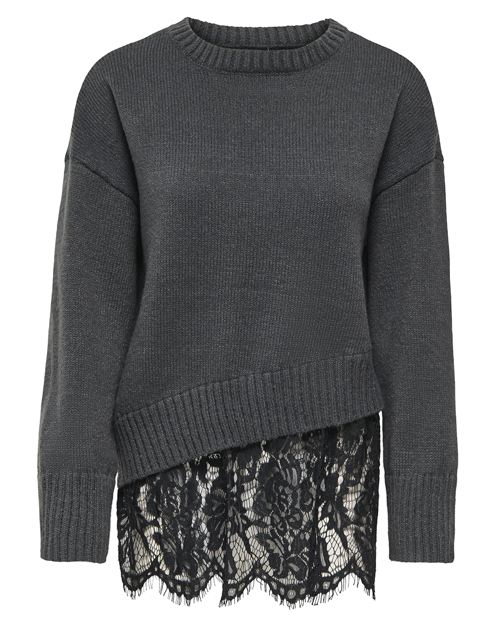 ONLY ONLEVIE LS LACE MIX O-NECK KNT