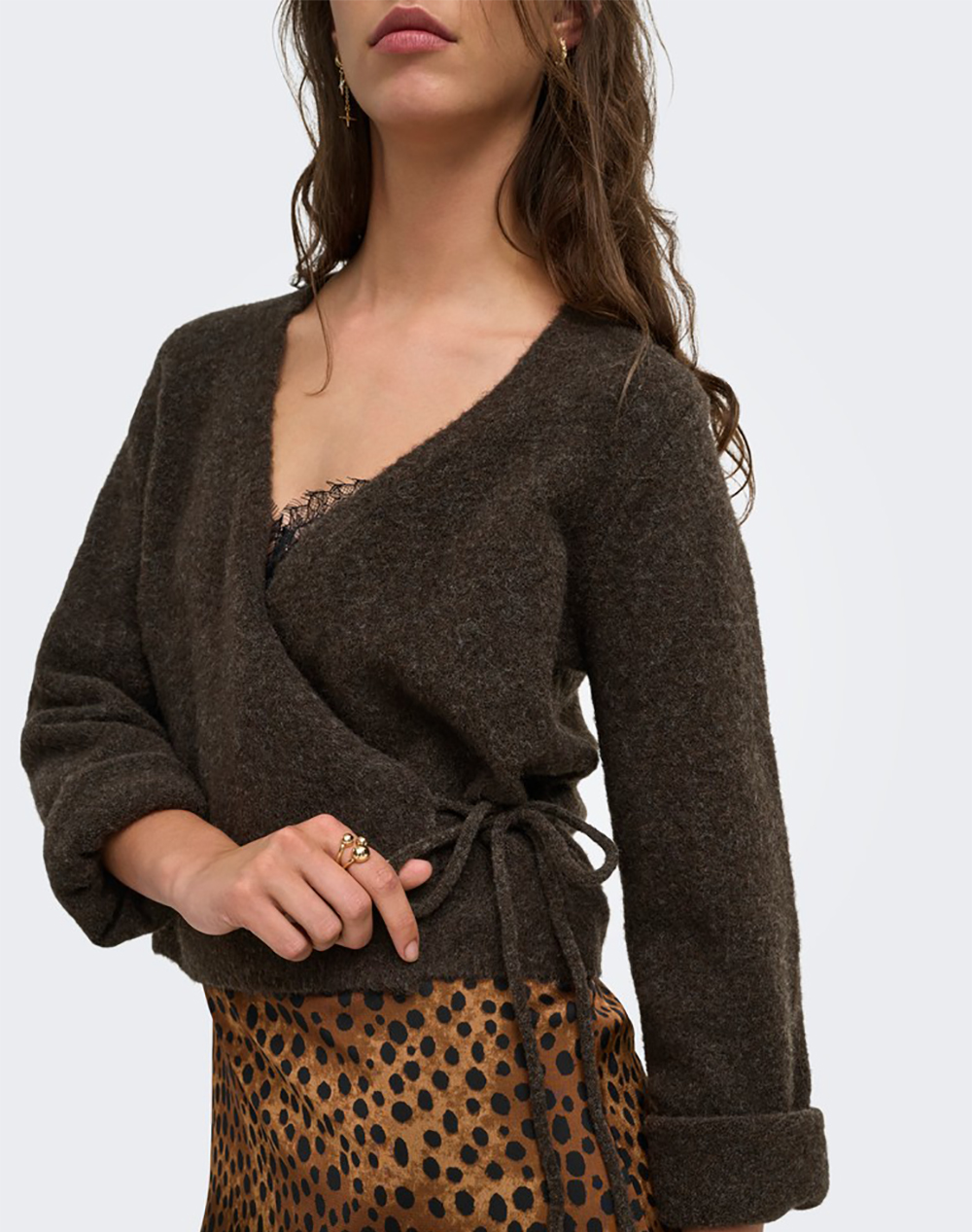 ONLY ONLLIVA LS V-NECK WRAP KNT
