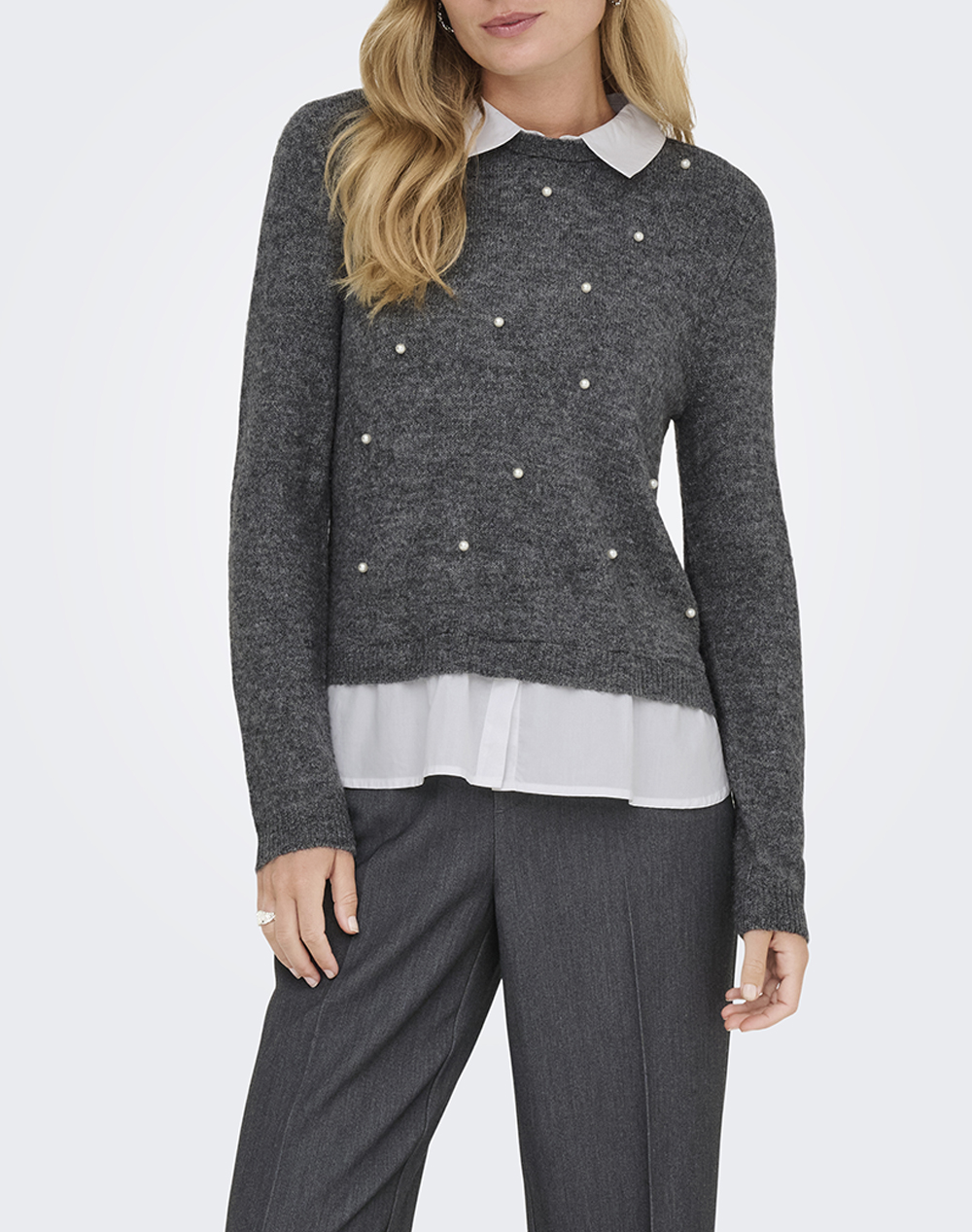 ONLY ONLDOLLY LS WOVEN MIX PEARL PULL RP KNT