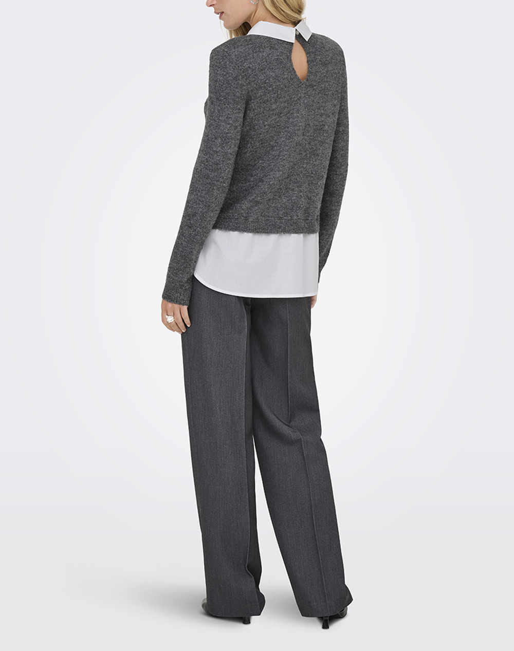 ONLY ONLDOLLY LS WOVEN MIX PEARL PULL RP KNT