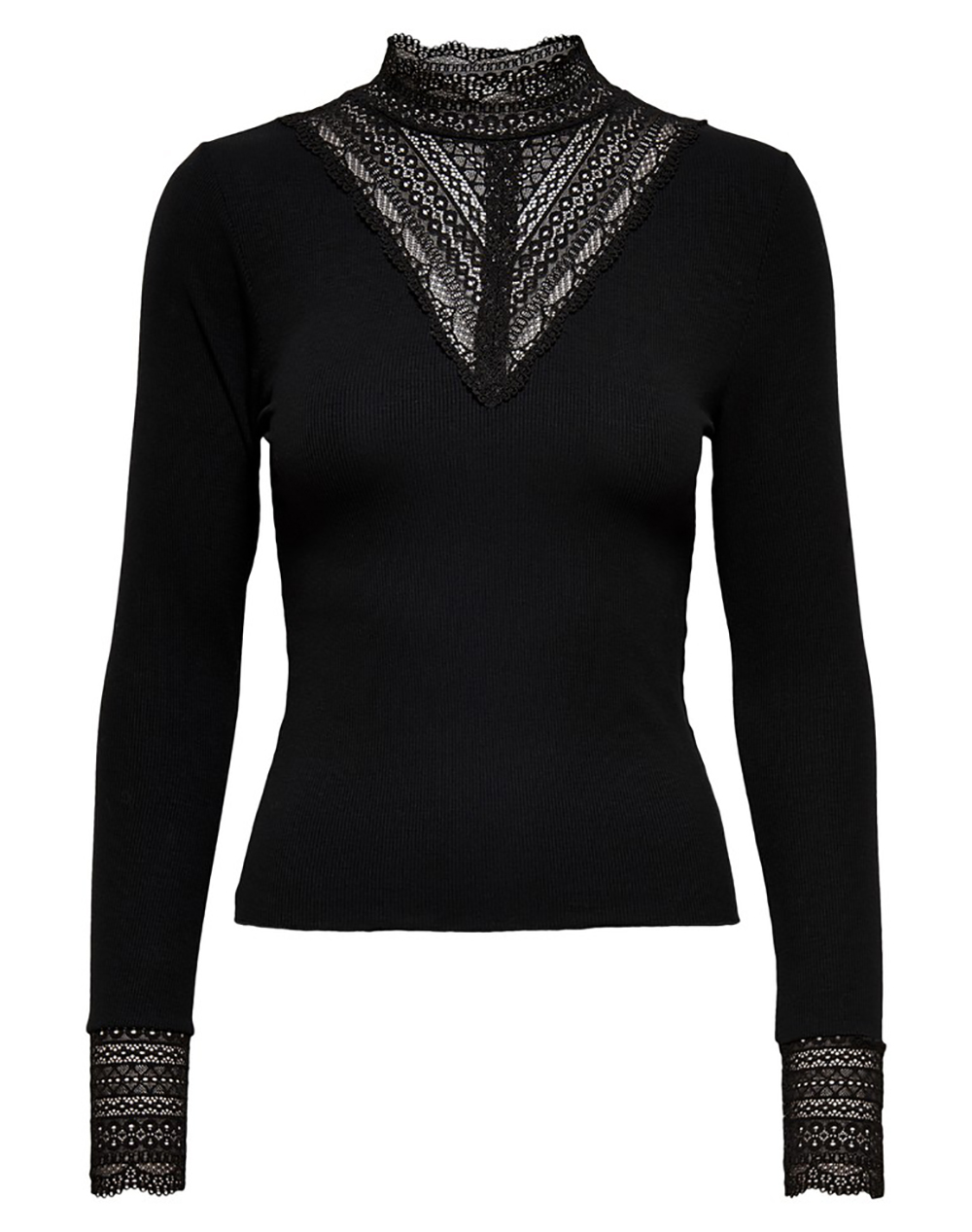 ONLY ONLTILDE L/S HIGH NECK LACE TOP JRS NOOS