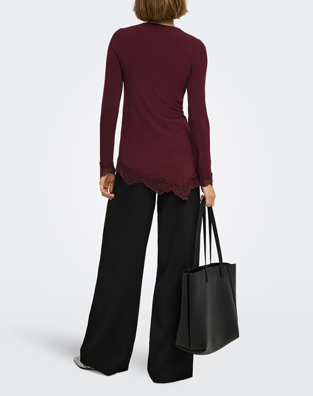 ONLY ONLGLAMOUR L/S LACE DETAIL TOP JRS