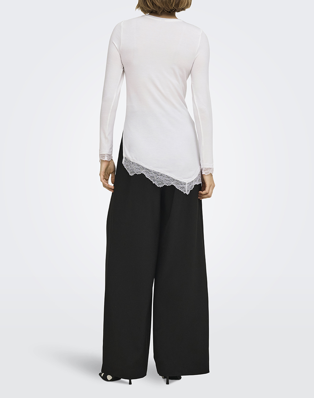 ONLY ONLGLAMOUR L/S LACE DETAIL TOP JRS