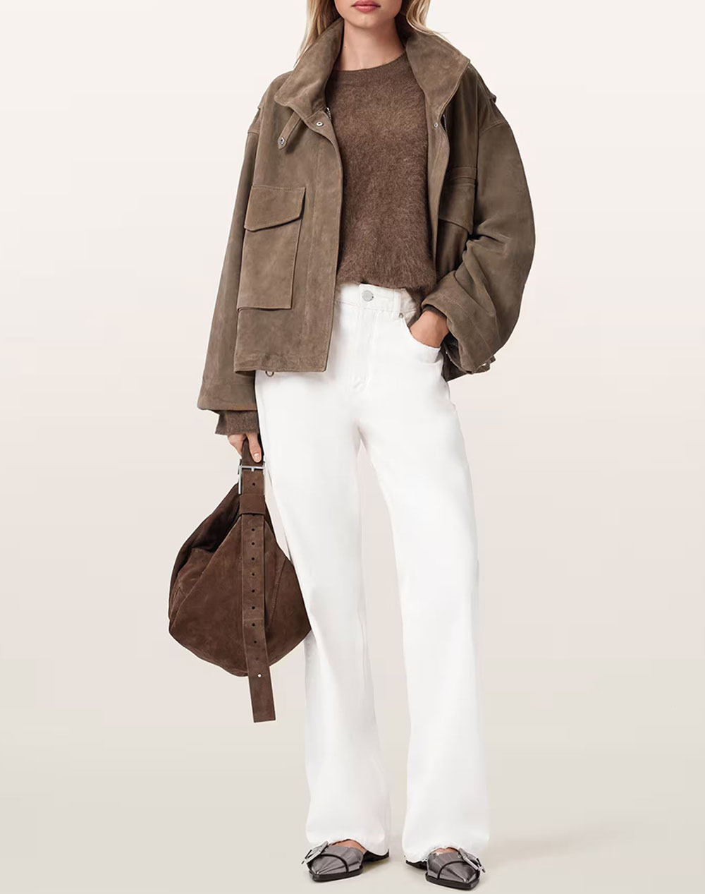 ALL SAINTS CLAY SUEDE JACKET