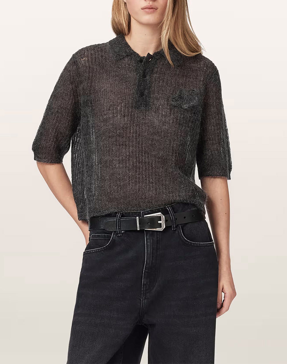 ALL SAINTS ANABEL POLO TEE
