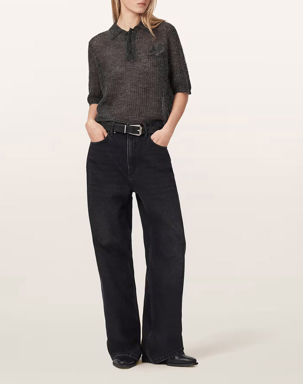 ALL SAINTS ANABEL POLO TEE