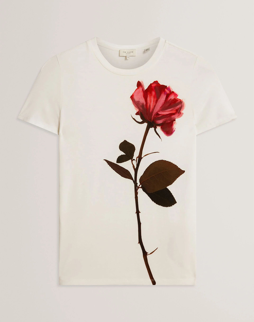 TED BAKER JENELI Floral Printed Fitted Tee