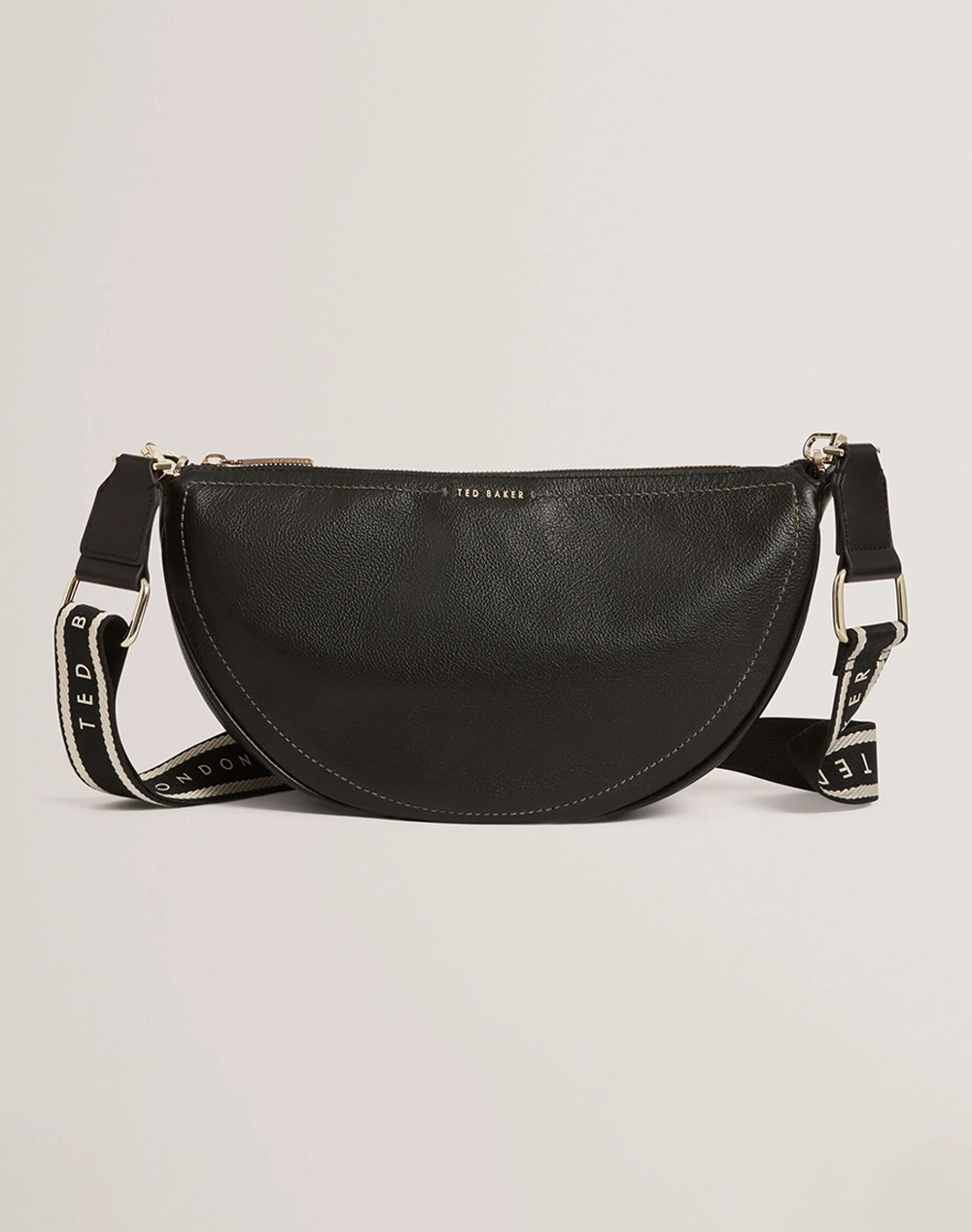 TED BAKER LORREEN Webbing Leather Half Moon Crossbody Bag