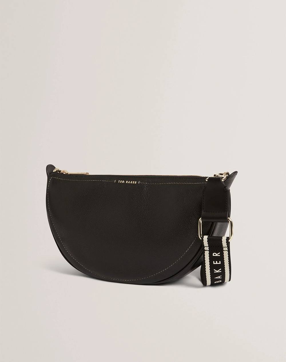 TED BAKER LORREEN Webbing Leather Half Moon Crossbody Bag