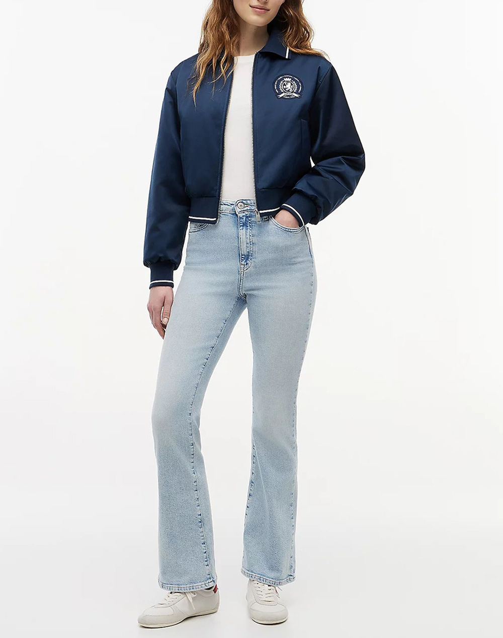 TOMMY JEANS TJW COLLAR SATIN VARSITY JACKET