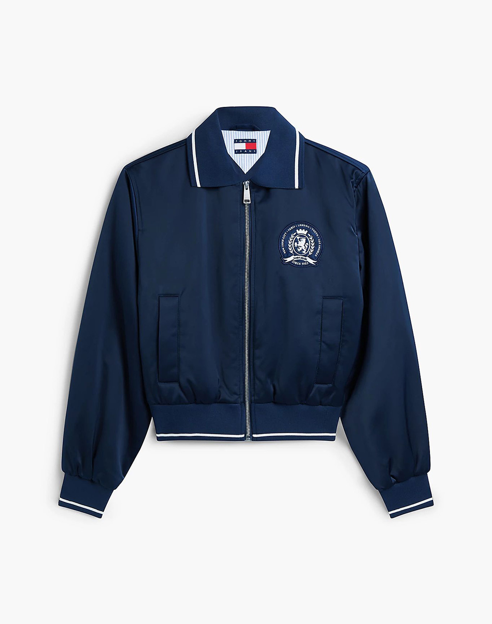 TOMMY JEANS TJW COLLAR SATIN VARSITY JACKET