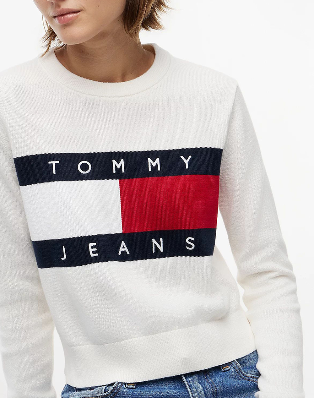 TOMMY JEANS TJW FLAG CREW NECK SWEATER EXT