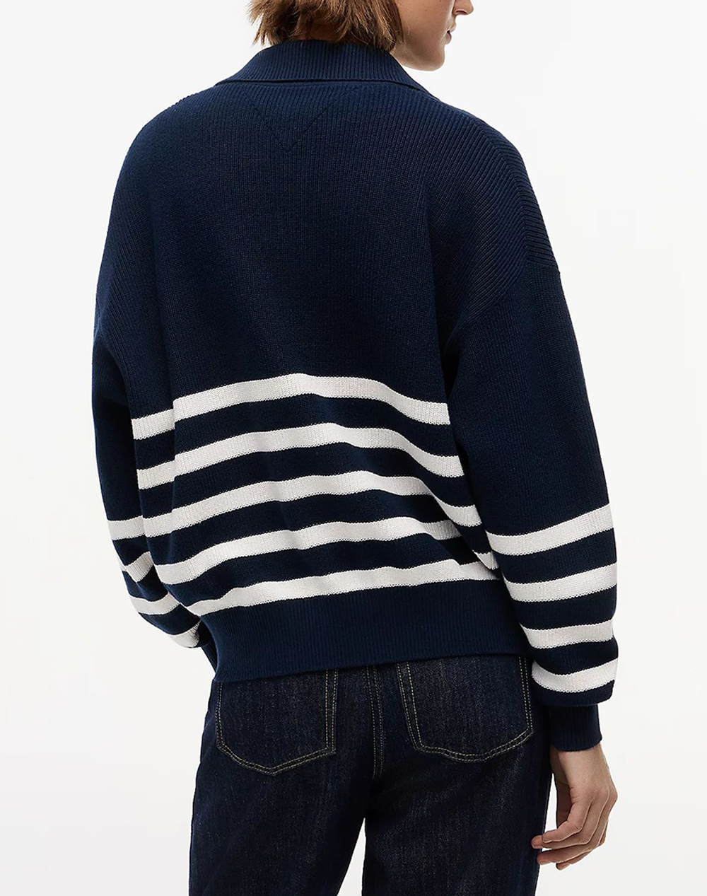 TOMMY JEANS TJW STRIPE QUARTER ZIP SWEATER