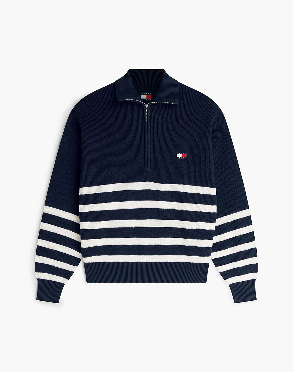 TOMMY JEANS TJW STRIPE QUARTER ZIP SWEATER
