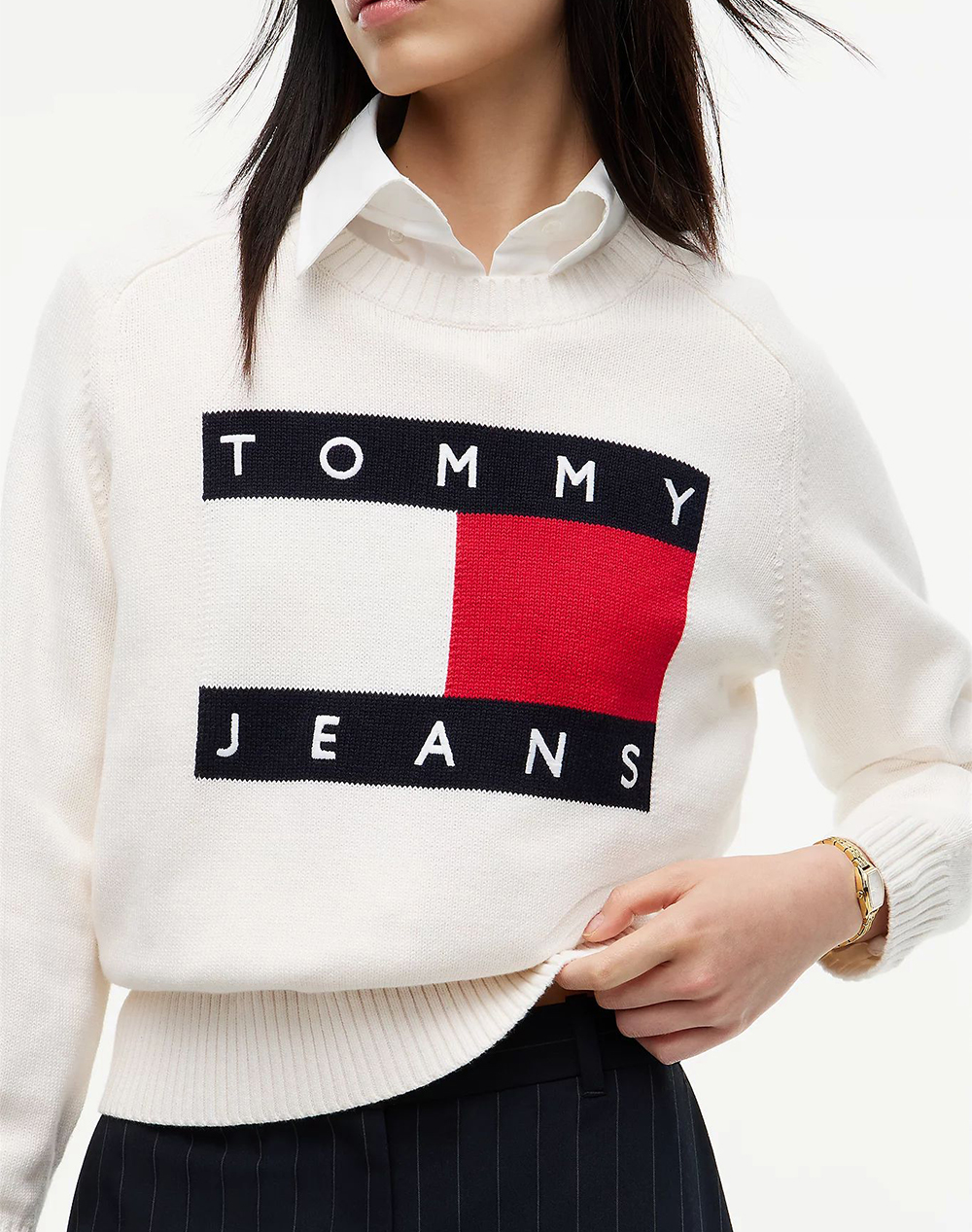 TOMMY JEANS TJW FLAG SWEATER EXT