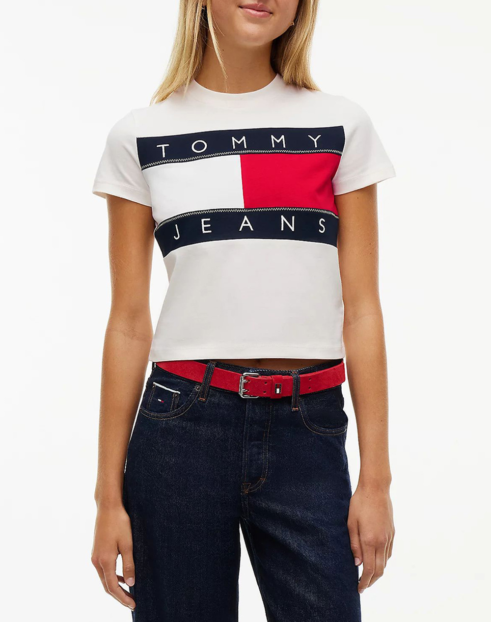 TOMMY JEANS TJW REG FLAG SS TEE EXT