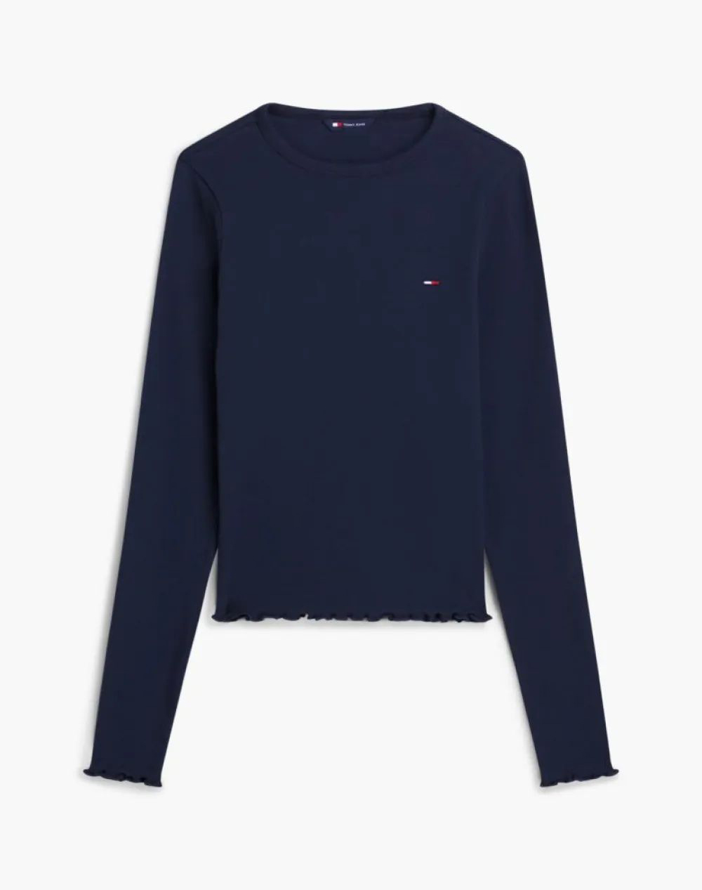 TOMMY JEANS TJW SLIM SH LETTUCE EDGE RIB LS